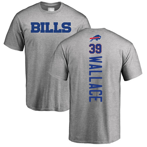 Men NFL Buffalo Bills #39 Levi Wallace Ash Backer T Shirt->nfl t-shirts->Sports Accessory